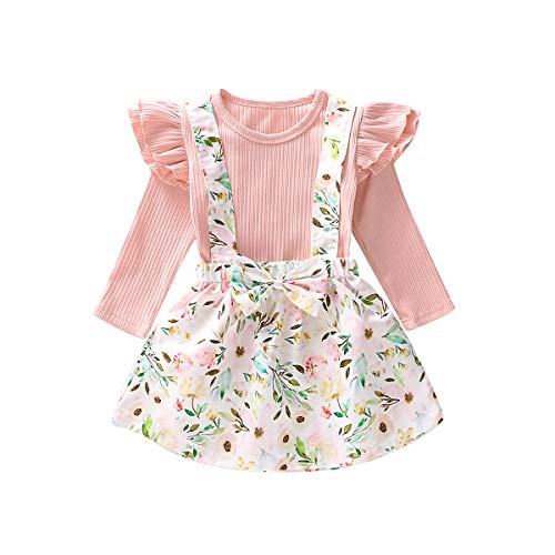 0-6T - Conjunto de camisetas de manga larga para bebé y niña -  Rosa -  2-3 años