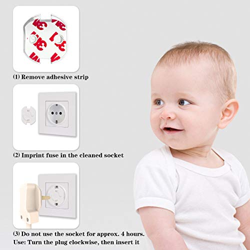 12 Protecciones para Esquinas + 12 Protector Enchufes + 2 Protectores Puerta, EJOY 26 Pack Protecciones para Bebes y Niños con Adhesivo de 3M, Kit Protector Para Esquinas y Enchufes