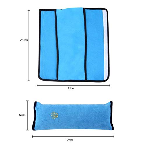 2Pcs Almohadilla Cinturon Seguridad Para Niños y Bebés,Cinturón de seguridad para niños cinturones de seguridad de coches Protector de hombro almohada (Azul & Rosa)