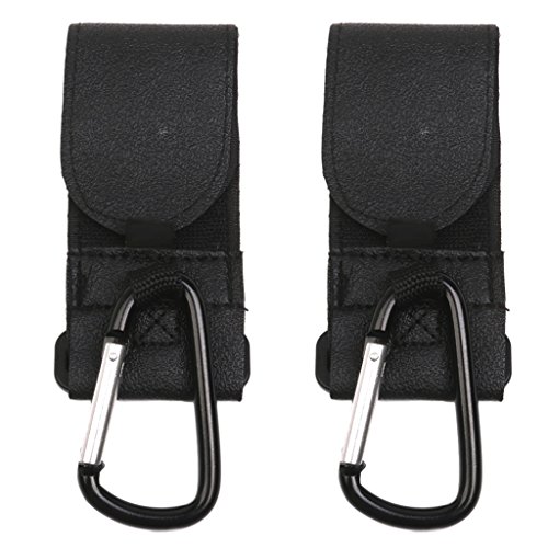 2pcs Ganchos para Cochecito Clips de Color Negro