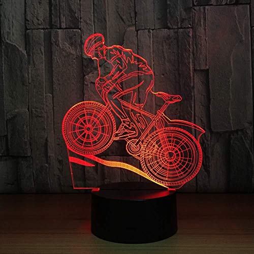 3D Illusion Night Light bluetooth Smart Control 7&16M Color Mobile App Led Vision bicicleta de montaña dormir decoración del hogar año amigos Halloween Modo 3 en 1 cama intercalable