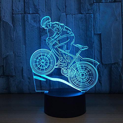 3D Illusion Night Light bluetooth Smart Control 7&16M Color Mobile App Led Vision bicicleta de montaña dormir decoración del hogar año amigos Halloween Modo 3 en 1 cama intercalable