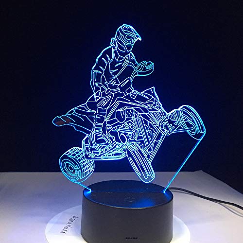 3D Led Luz Quads De Noche Flash Bombilla Usb Figura Dormitorio Luz De Sueño Base Usb Niño Niños Regalo De Navidad Juguetes 7 Cambio De Color