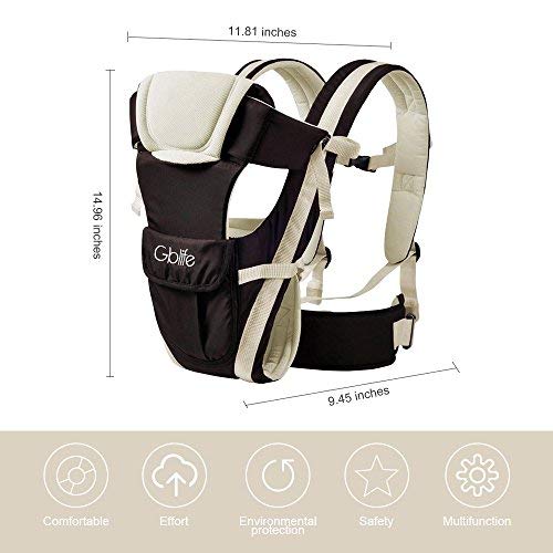 4 en 1 Multifunción Mochila Portabebé Ergonómica Portador de Bebé Transpirable Adjustable Portabebés Marsupi Fular para bebé Recien Nacido (Caqui)