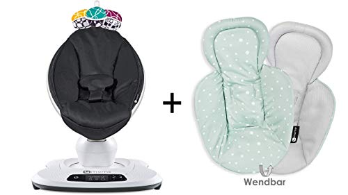 4moms mamaRoo 4 Classic - Balancín para recién Nacido, Color Negro Negro Negro