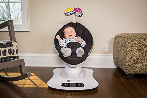 4moms mamaRoo, Hamaca High-Tech para Bebés Activada por Bluetooth – Tejido de Nailon Clásico con 5 Movimientos Únicos