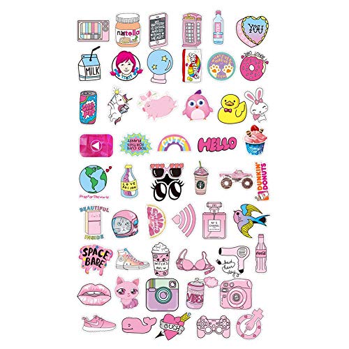 50 Piezas de Graffiti Stickers Vinilos Decorativos de Vinilo Pack Rosa No Repetir Laptop, Paquete de Pegatinas Impermeables Para Niños, Automóviles, Motocicletas, Bicicletas, Monopatines Equipaje