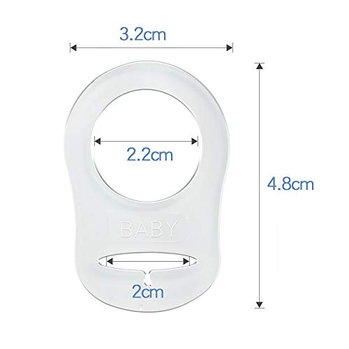 Adaptador de Clip Simulado Transparente de Silicona de 12 piezas, Adaptador de Clip de Soporte Para Anillo de Chupete de Bebé, Anillo Simulado de Adaptador MAM