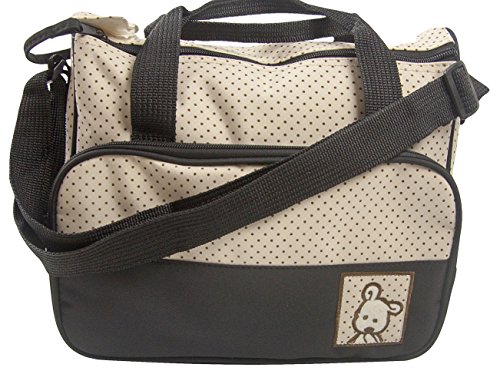 Adoraland Bolso de Pañales Bolsos Cambiadores 5 PCS en Negro