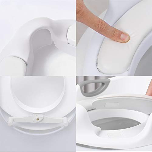 ADOVEL Asiento Inodoro para Niños, Reductor de WC para Bebé, Tapa WC con reposabrazos, respaldo, tapizado, deflector, diseño antideslizante, Ayuda para aprender a ir al baño