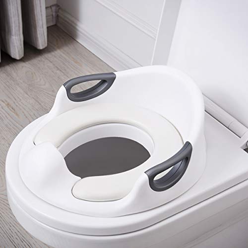 ADOVEL Asiento Inodoro para Niños, Reductor de WC para Bebé, Tapa WC con reposabrazos, respaldo, tapizado, deflector, diseño antideslizante, Ayuda para aprender a ir al baño