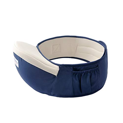 Ainomi - Asiento de Cintura Portabebés con Hebilla Fuerte Cinturón para Bebés 1 a 36 Meses Taburete de Cadera de Niñas Niños Pequeños para Descompresión de Mamá Azul Oscuro