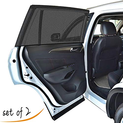 Alfheim 2 Pack Car Side Window Shades Doble capa Malla Sombra Protección UV para niños Bebé Universal apto para todos los autos