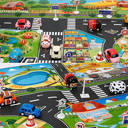 Alfombra de juegos JTMM para niños, de plástico PVC, tamaño 100 x 130 cm, alfombra de juegos para niños y dormitorios y sala de juegos