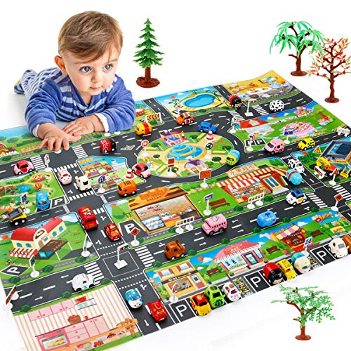 Alfombra de juegos JTMM para niños, de plástico PVC, tamaño 100 x 130 cm, alfombra de juegos para niños y dormitorios y sala de juegos