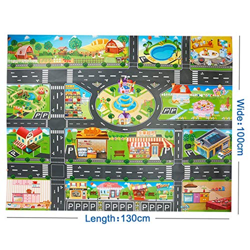 Alfombra de juegos JTMM para niños, de plástico PVC, tamaño 100 x 130 cm, alfombra de juegos para niños y dormitorios y sala de juegos