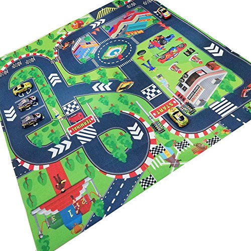 Alfombra de juegos para niños, ideal para jugar con coches y juguetes, alfombra de juegos educativa, ideal para niños viajes/interiores y exteriores, de forma segura