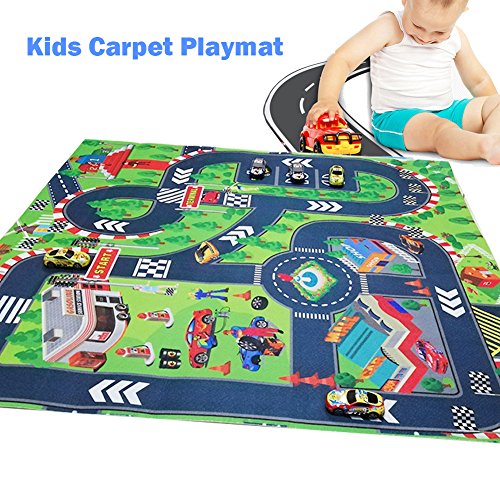 Alfombra de juegos para niños, ideal para jugar con coches y juguetes, alfombra de juegos educativa, ideal para niños viajes/interiores y exteriores, de forma segura