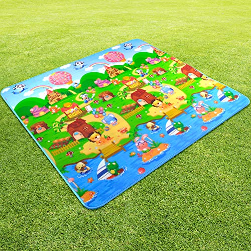 Alfombra Espuma Abecedario para Niños Infantil Manta Gateo Bebe Acolchada Alfombra de Juegos para Bebes Alfabeto Animales 200x180x0.5cm