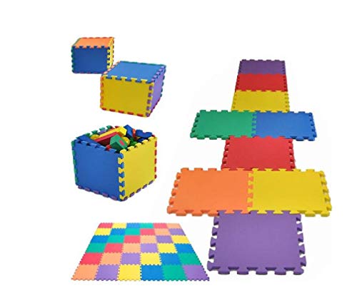 Alfombra goma puzzle rompecabeza para habitación de juego de bebe protectora de suelos para niños 9 piezas de espuma entrelazables multicolor Unisex Eva 31,5 cm para niño niña multicolor