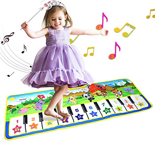 Alfombrillas musicales para niños, letease, piano para bebé, manta de juguete para jugar al juego, baile, música, animal, bebé, educación temprana, juguetes para niños regalo (Model B)