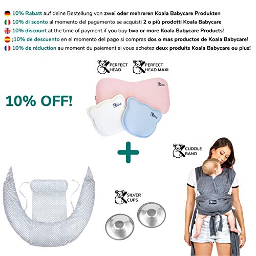 Almohada para Bebe para plagiocefalia desenfundable (con dos forros) para prevenir-curar la Cabeza Plana in Memory Foam Antiasfixia - KoalaBabycare® - Perfect Head - Rosa