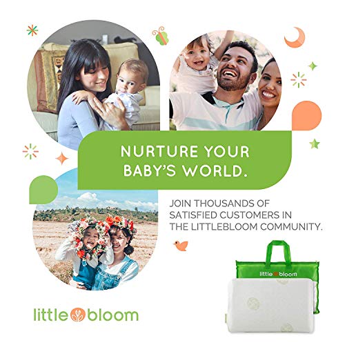 Almohada para Niños Pequeños Littlebloom - Almohada para Niños Hipoalergénica y con Certificación de No Tóxica - con Bolsa de Viaje para Niños de más de 18 Meses para Reducir la Presión Craneal