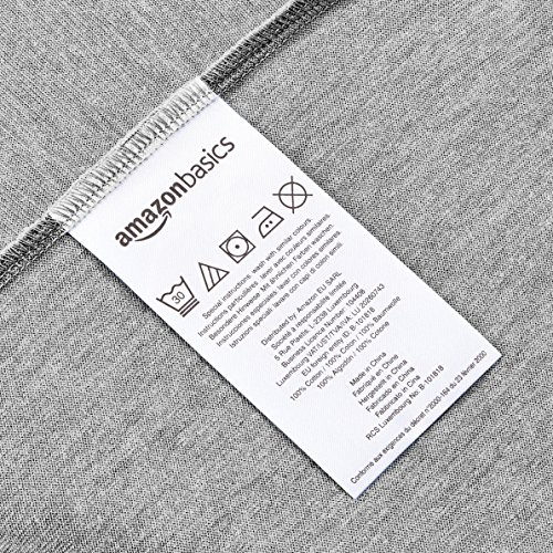 AmazonBasics - Sábana bajera de jersey jaspeado para cuna - Gris claro, 2 unidades