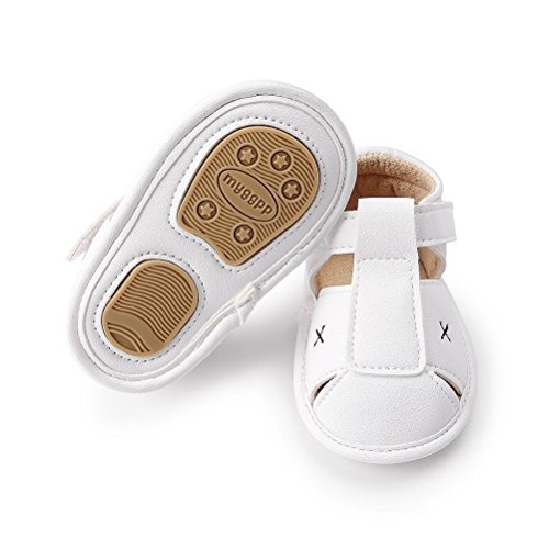 AMEIDD Zapatos para bebé, Bebe Recien Nacido Verano Sandalias Zapato Casual Zapatos Sneaker Antideslizante Suela Suave para 0-6 6-12 12-18 Meses (12cm/6-12 M, Blanco)