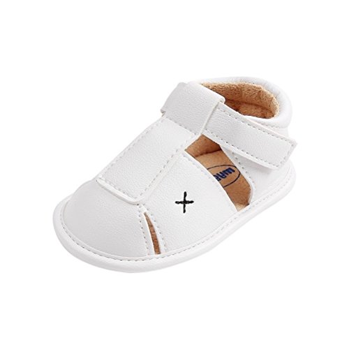 AMEIDD Zapatos para bebé, Bebe Recien Nacido Verano Sandalias Zapato Casual Zapatos Sneaker Antideslizante Suela Suave para 0-6 6-12 12-18 Meses (12cm/6-12 M, Blanco)