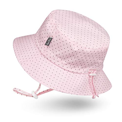 Ami & Li tots Niña Sombrero de Sol Bob Ajustable para Bebé Niña Niño Infantil Niños Pequeños Sombrero Protección Solar UPF 50 Unisexo-L:Lunares Rosa