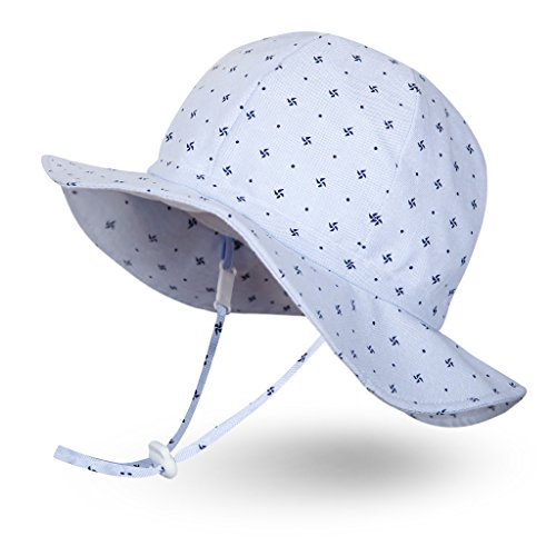 Ami&Li tots Niño Sombrero de Sol ala Ancha Ajustable Sombrero Protección Solar UPF 50 para Bebés, Niñas Niños Infantil Pequeñito Unisexo - M: Molino de Viento