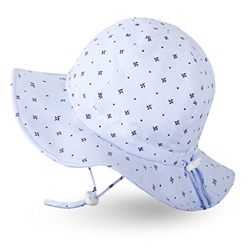 Ami&Li tots Niño Sombrero de Sol ala Ancha Ajustable Sombrero Protección Solar UPF 50 para Bebés, Niñas Niños Infantil Pequeñito Unisexo - M: Molino de Viento