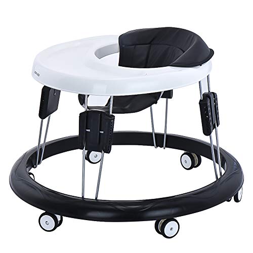 Andador Bebe, Silla de Bebe Plegable y Ajustable para bebés de 6 a 18 meses (Negro)