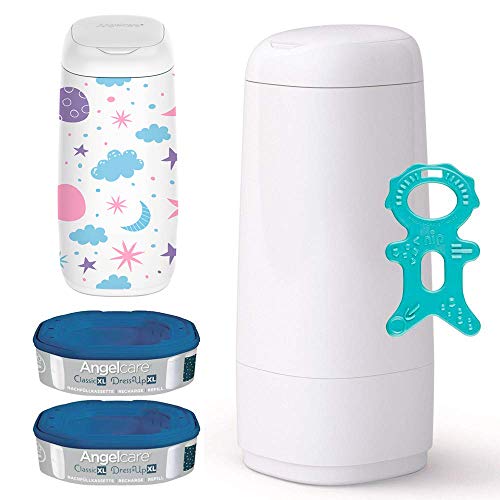 Angel Care® Dress Up Starter de Juego: Melange de cubo para pañales + 2 recambios para + Dress Up Funda taupe