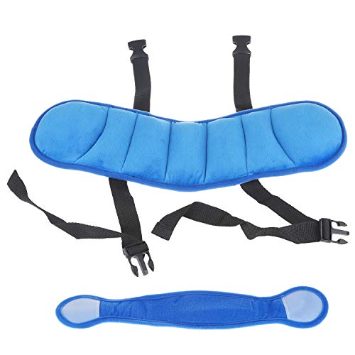 Annhao Reposacabezas Soporte Cabeza Sujeta Coche para Niños Infantil Bebe Seguridad Cinturón de Sujeción Correa Ajustable para Asiento de Coche Cómoda Posicionador Cabeza, Alivio del Cuello, Azul