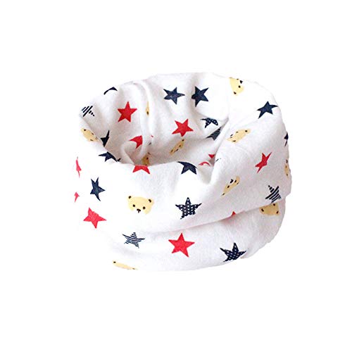 ANSUG 4 paquetes de calentadores de cuello de algodón para bebés, Kids Infinity Loop Bufanda O-Ring Neckerchief Hat Bandana para niños y niñas - 0-15 años