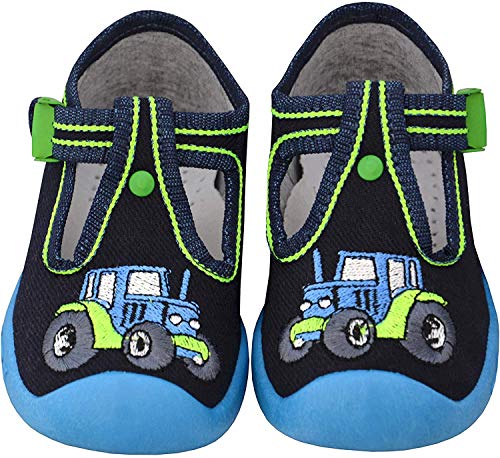 ARS Calzado para ninos pre-Escolar Deportes Plantilla de Cuero Zapatos Zapatillas de Estar por casa 20 21 22 23 274 25 26 (24 EU, Tractor)