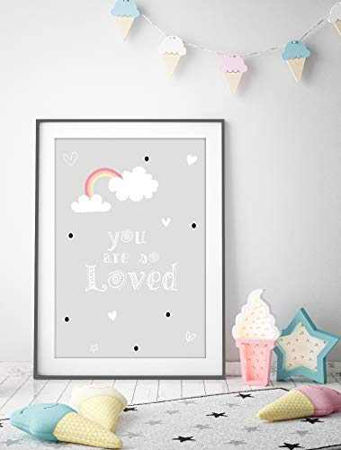 artpin® Póster Set plástico para niños, de artistas | Decoración para Dormitorio, Habitación de los Niños, estilo escandinavo, A4 imágenes para niña niño | – cuadro de | regalo