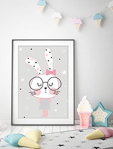 artpin® Póster Set plástico para niños, de artistas | Decoración para Dormitorio, Habitación de los Niños, estilo escandinavo, A4 imágenes para niña niño | – cuadro de | regalo