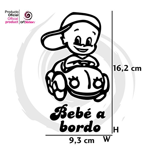 Artstickers® Adhesivo Pegatina Bebe a Bordo Beetle - BABYFUN COLLECTIÓN 10 Colores A Elegir + Regalo Sorpresa (Rojo)