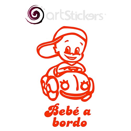 Artstickers® Adhesivo Pegatina Bebe a Bordo Beetle - BABYFUN COLLECTIÓN 10 Colores A Elegir + Regalo Sorpresa (Rojo)