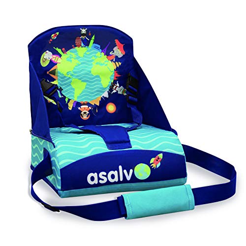 Asalvo 14009 - Trona de viaje, diseño niños del mundo, color  azul