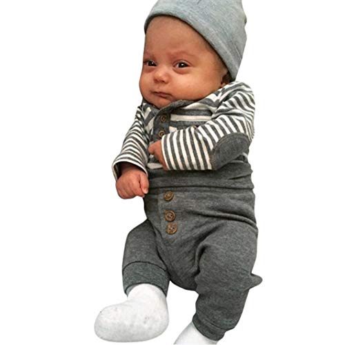 ASHOP Body Bebe Blanco Conjunto niño Verano 6 años Ropa Recien Nacido Invierno (Gris,70 (0-6Meses))