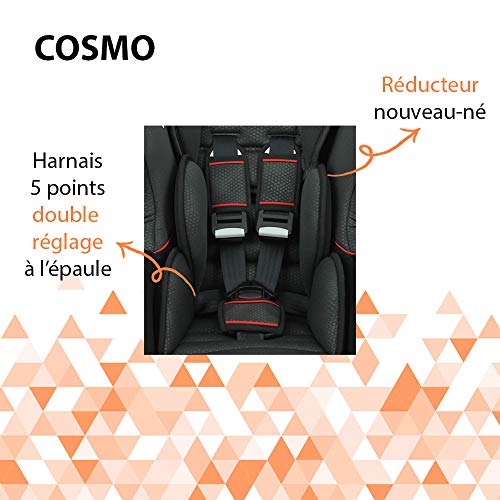 Asiento Auto Grupo 0 +/1 de 0 a 18 kg con protecciones laterales – Creación 100% francesa – 3 estrellas Test TCS – , 20 colores – cale-tête y asiento acolchados.