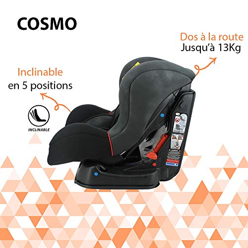 Asiento Auto Grupo 0 +/1 de 0 a 18 kg con protecciones laterales – Creación 100% francesa – 3 estrellas Test TCS – , 20 colores – cale-tête y asiento acolchados.