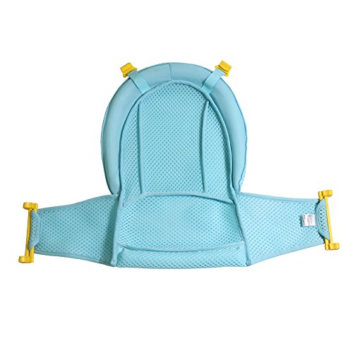 Asiento de baño para bebé Alfombrilla de apoyo para asiento de baño infantil, La bañera ajustable antideslizante de la fiesta de bienvenida al bebé se incorpora la malla para el recién nacido (Green)