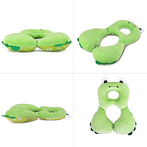 Asiento de coche de bebé Juego de accesorios - Cabeza la ayuda del cuello y del cinturón de la cubierta de la correa, recorrido infantil de cabeza y cuello almohada de apoyo (verde)