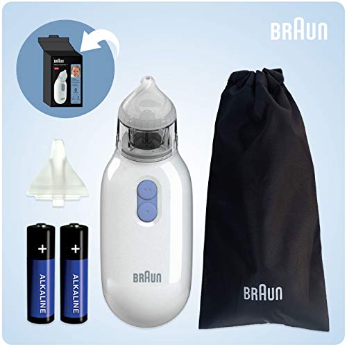 Aspirador nasal Braun 1, BNA100EU, Elimine la congestión nasal de forma rápida y suave. Aspirador nasal eléctrico para todas las edades a partir de 0 años.