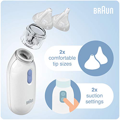 Aspirador nasal Braun 1, BNA100EU, Elimine la congestión nasal de forma rápida y suave. Aspirador nasal eléctrico para todas las edades a partir de 0 años.